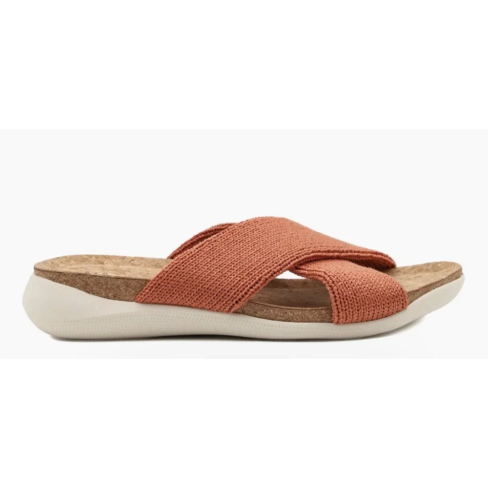 Arcopedico Sandals Women's 7 Brick Orange Knit Cork Footbed Pantanal 38‎ NEW